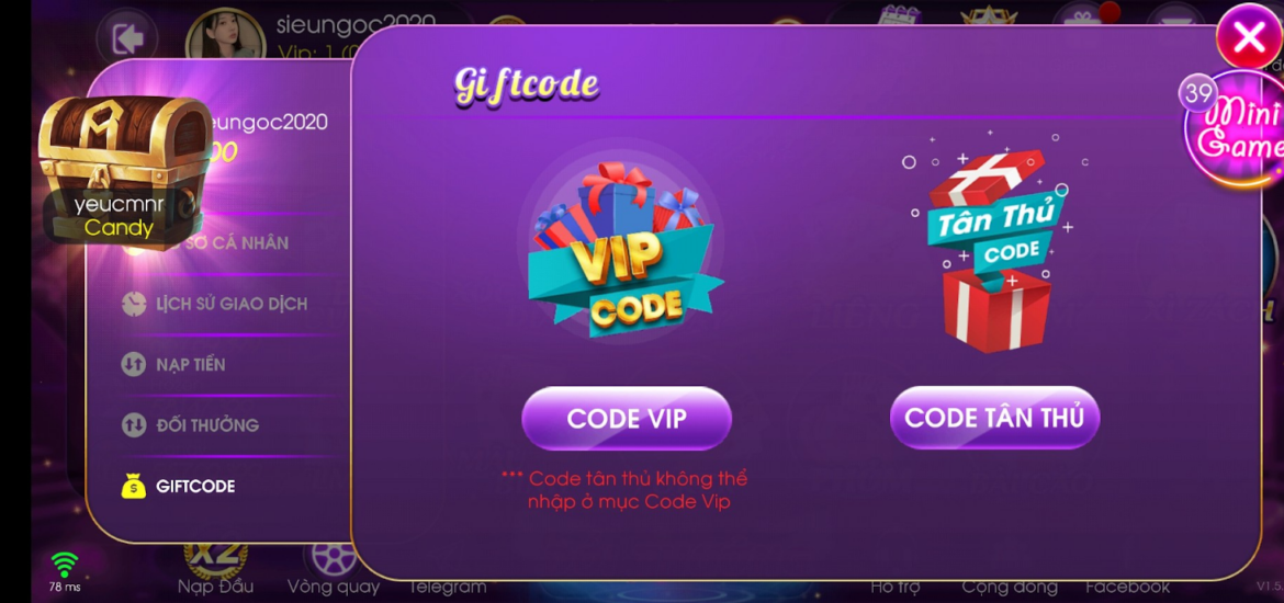 Cách thức nhận Giftcode tại cổng game Ken88 club
